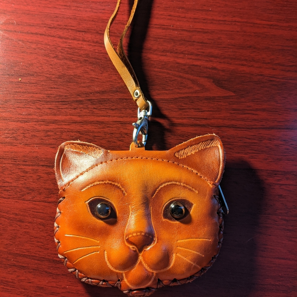 Leather Cat Coin Purse